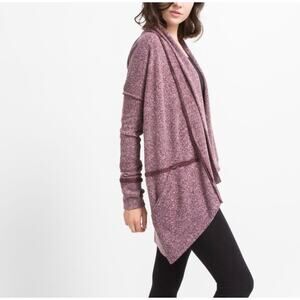 ROOTS Open Front Cardigan Sweater Small Plum Purple